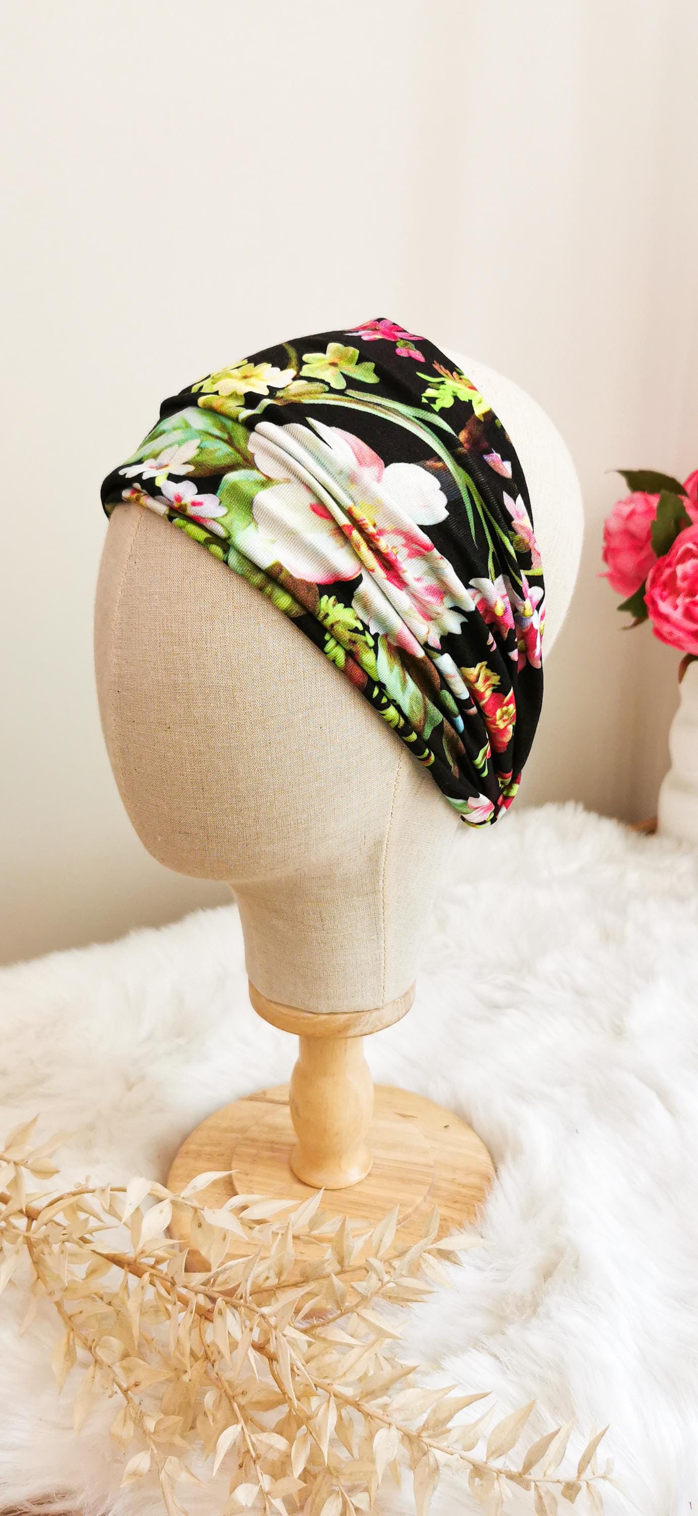 Verspieltes Turban Stirnband Tropisch mit Blumen