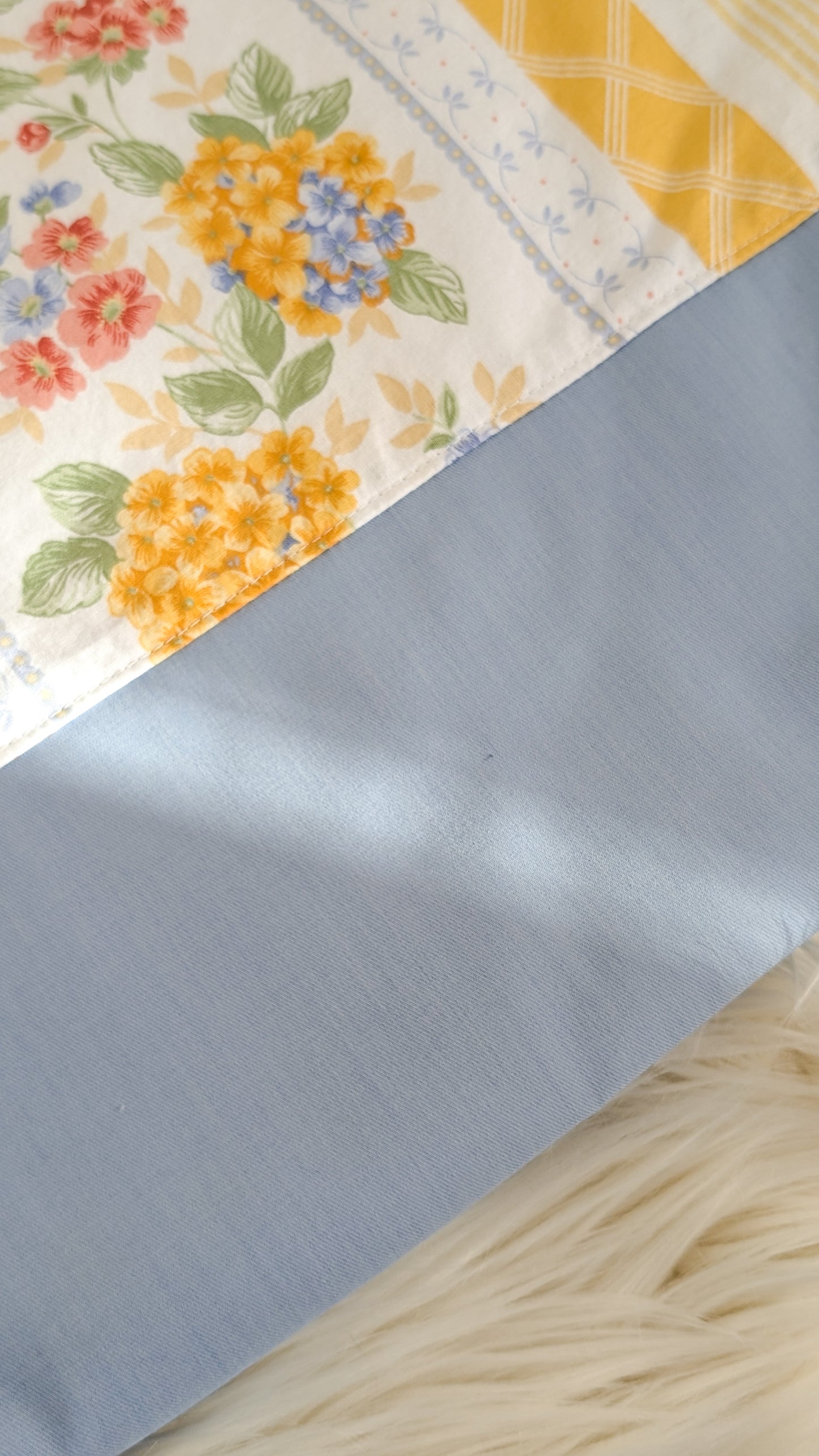Upcycling Einkaufsbeutel Hortensien Einkaufstasche "Omi's Couchbezug"