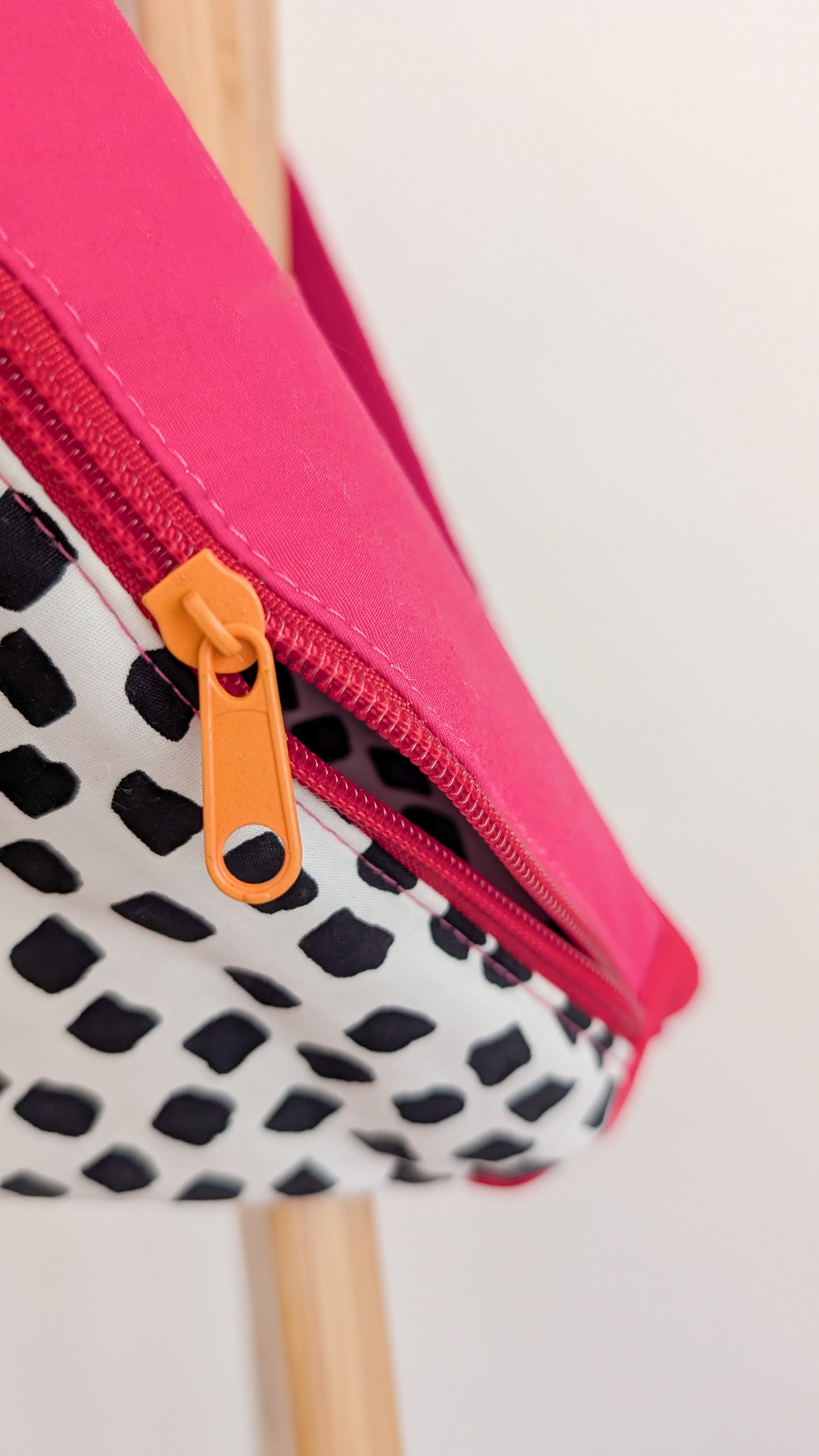 80s Hipbag Bauchtasche Cross Body Bag Tupfen Pastell Pink/Orange/Rot