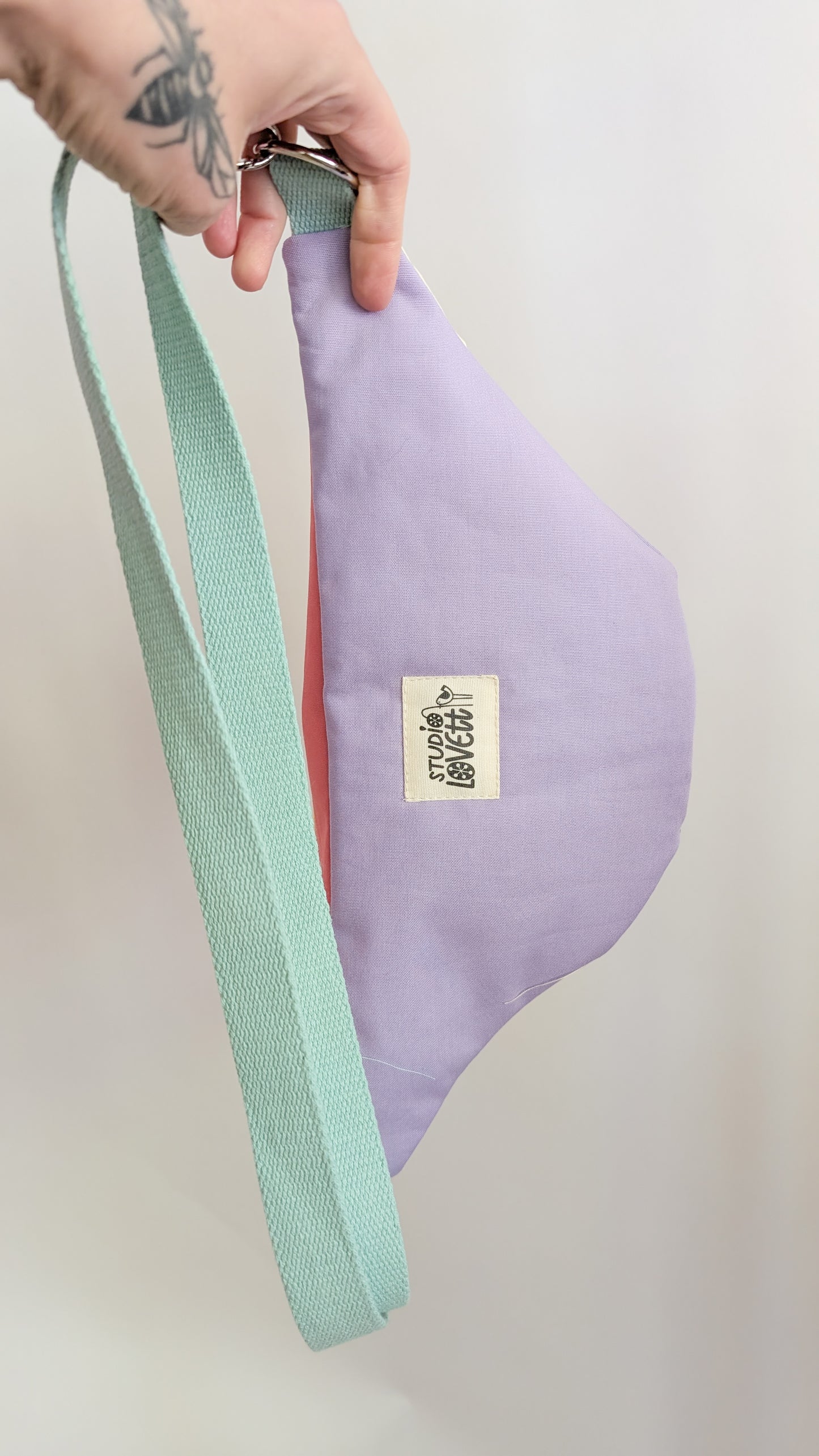 80s Hipbag Bauchtasche Cross Body Bag Tupfen Pastell