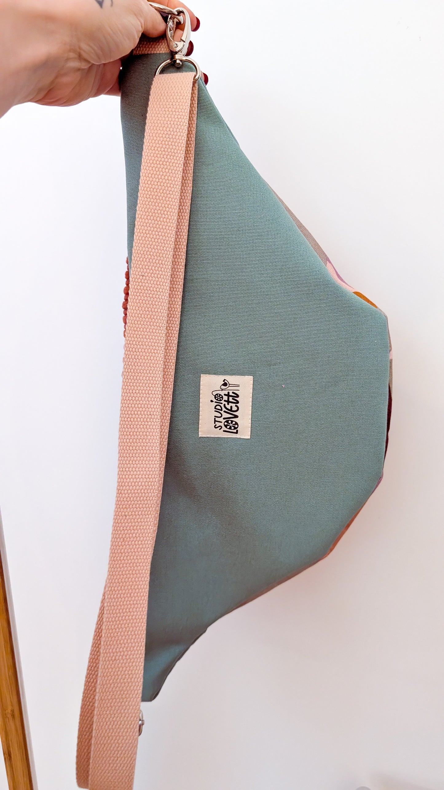 Große XL Umhängetasche Cord Canvas Bauchtasche Grafisch Bunt #2