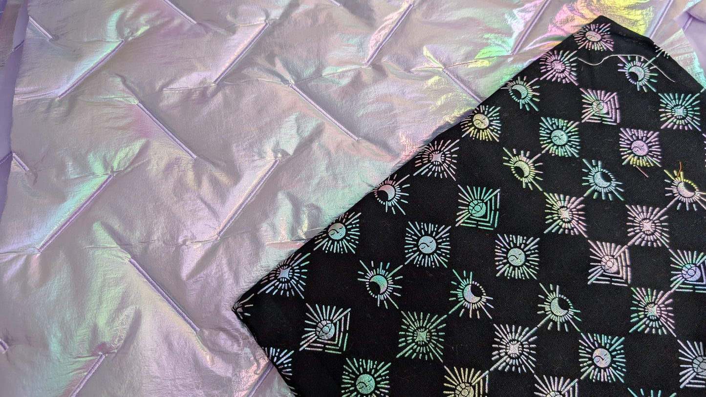 Große XL Bauchtasche Holografisch Pastell 80s Bauchtasche Stepper UNIKAT
