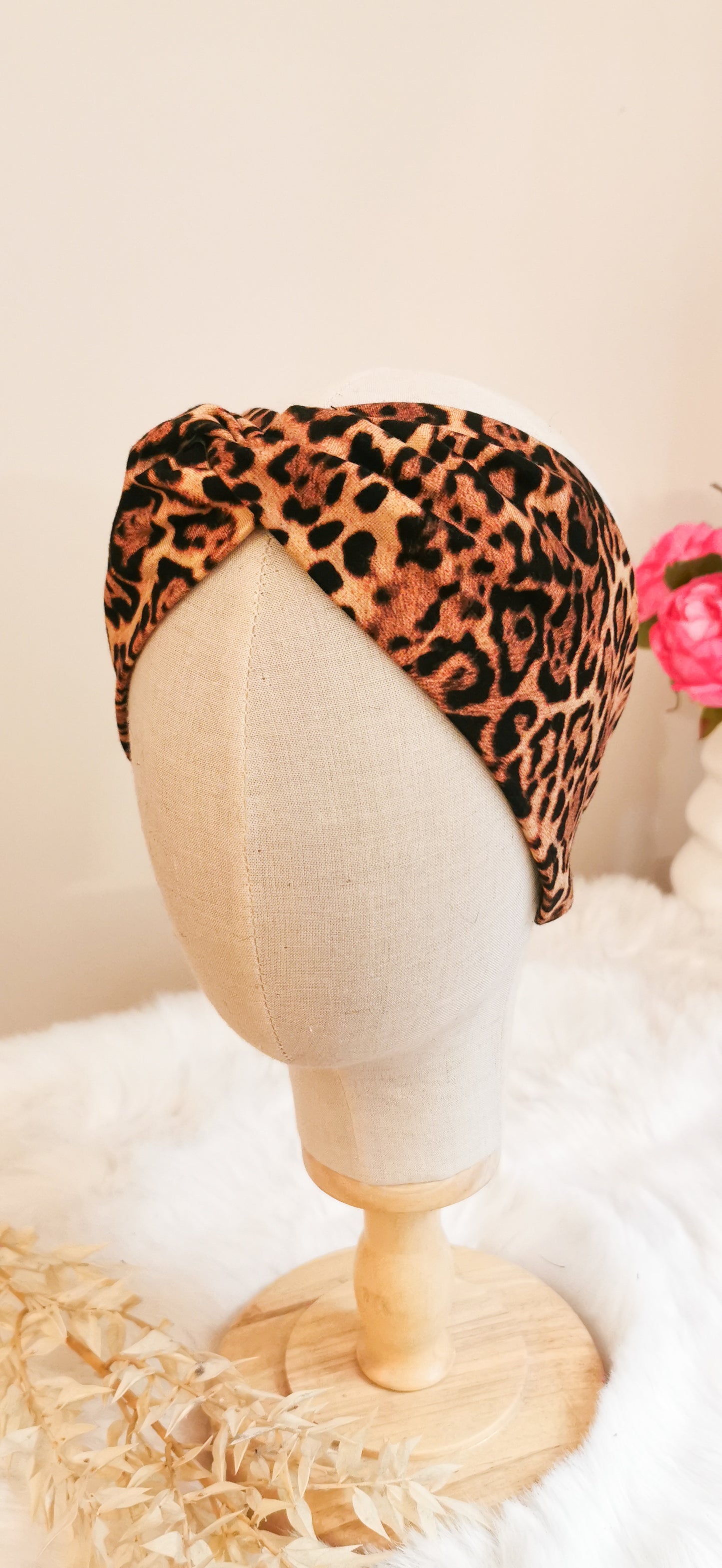 Wildes Rockabilly Turban Stirnband Leopard