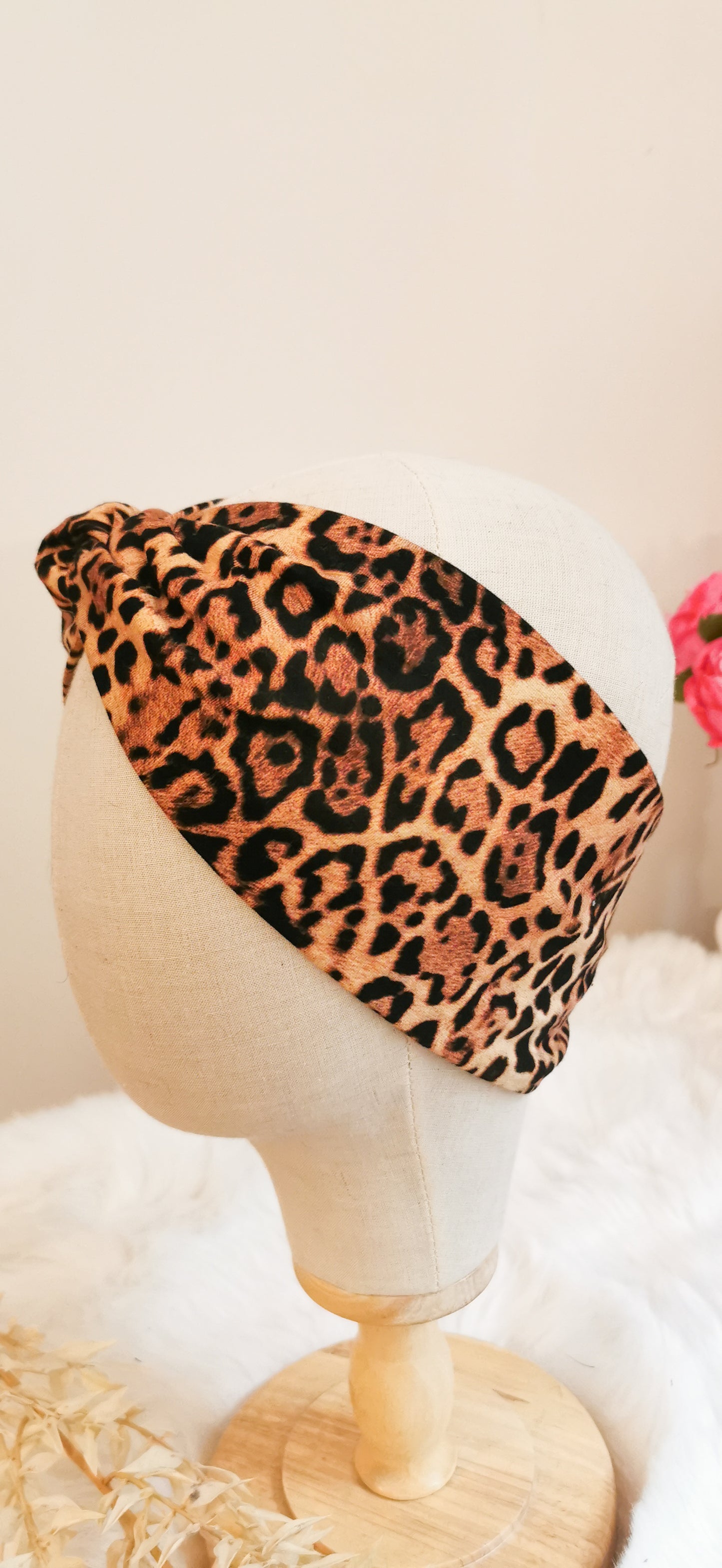 Wildes Rockabilly Turban Stirnband Leopard