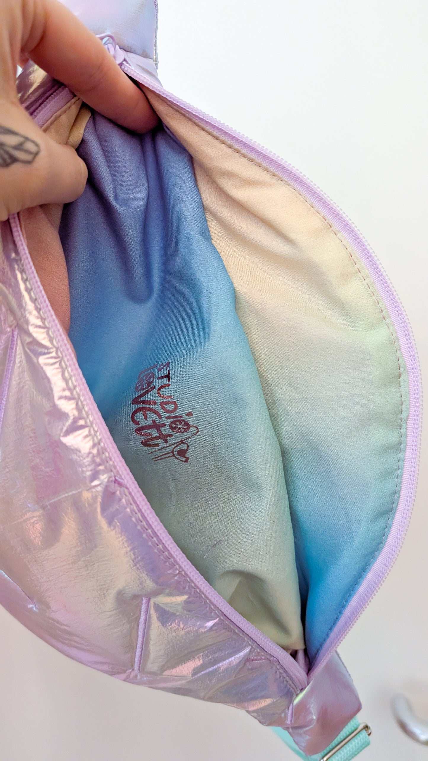 Holografische Pastell Mermaid 80s Bauchtasche Hipbag Stepper LIMITIERT