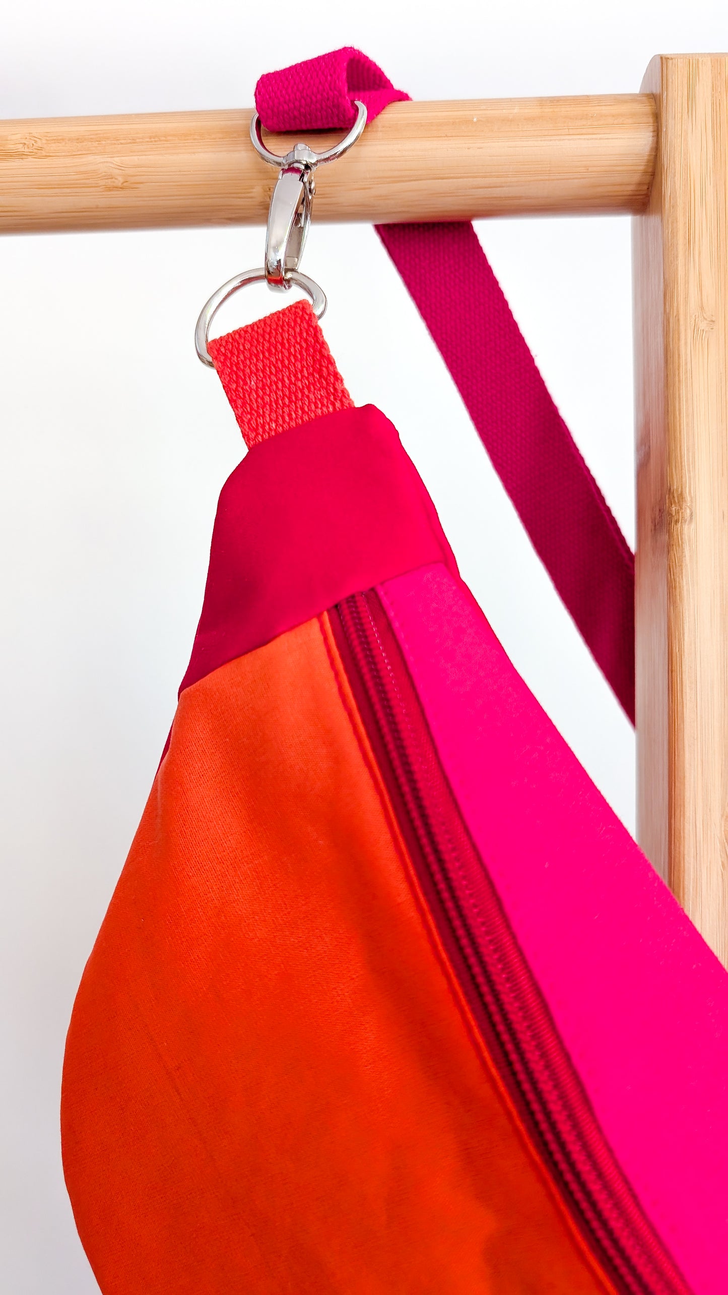 80s Hipbag Bauchtasche Cross Body Bag Tupfen Pastell Pink/Orange/Rot