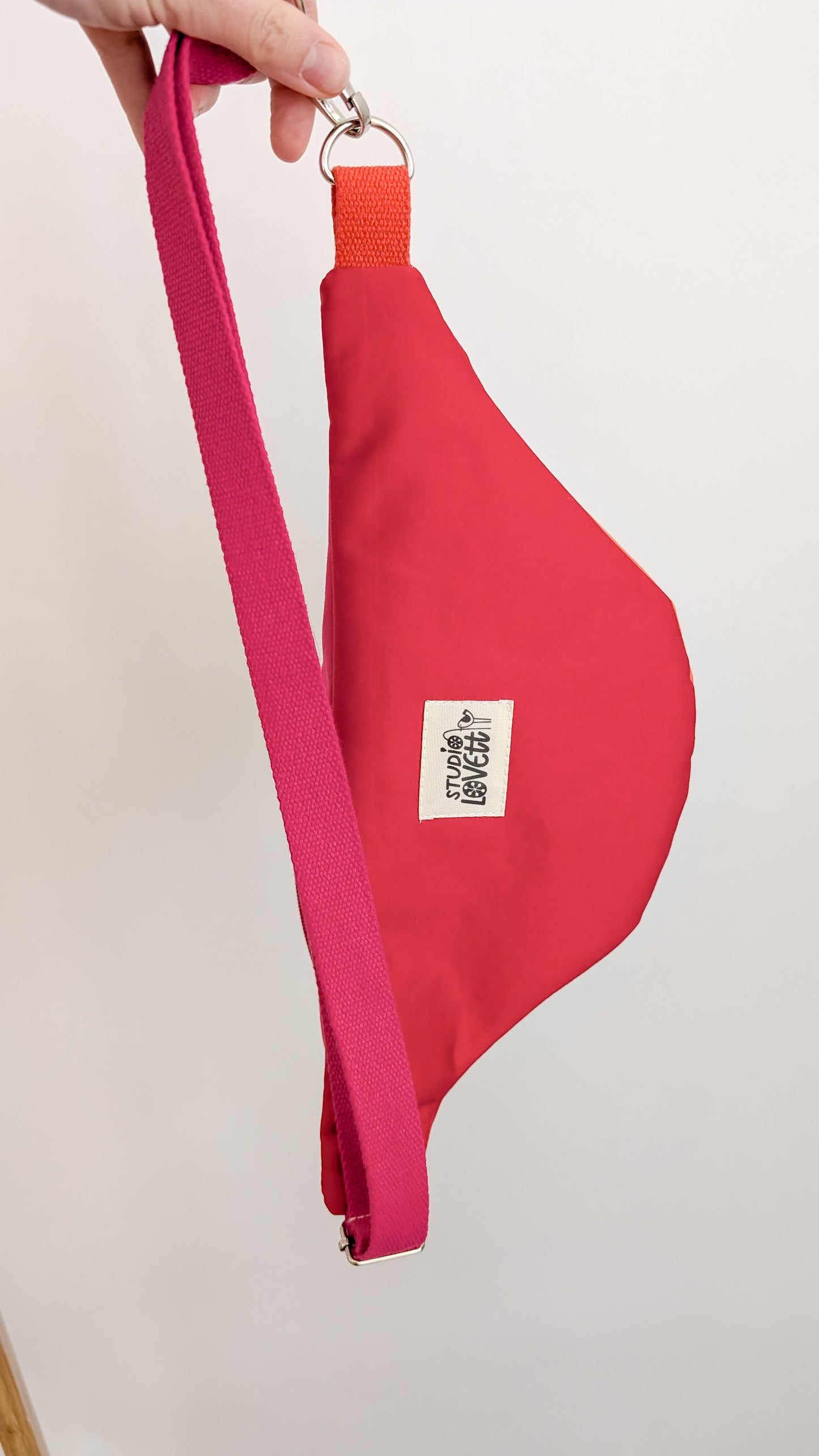 80s Hipbag Bauchtasche Cross Body Bag Tupfen Pastell Pink/Orange/Rot