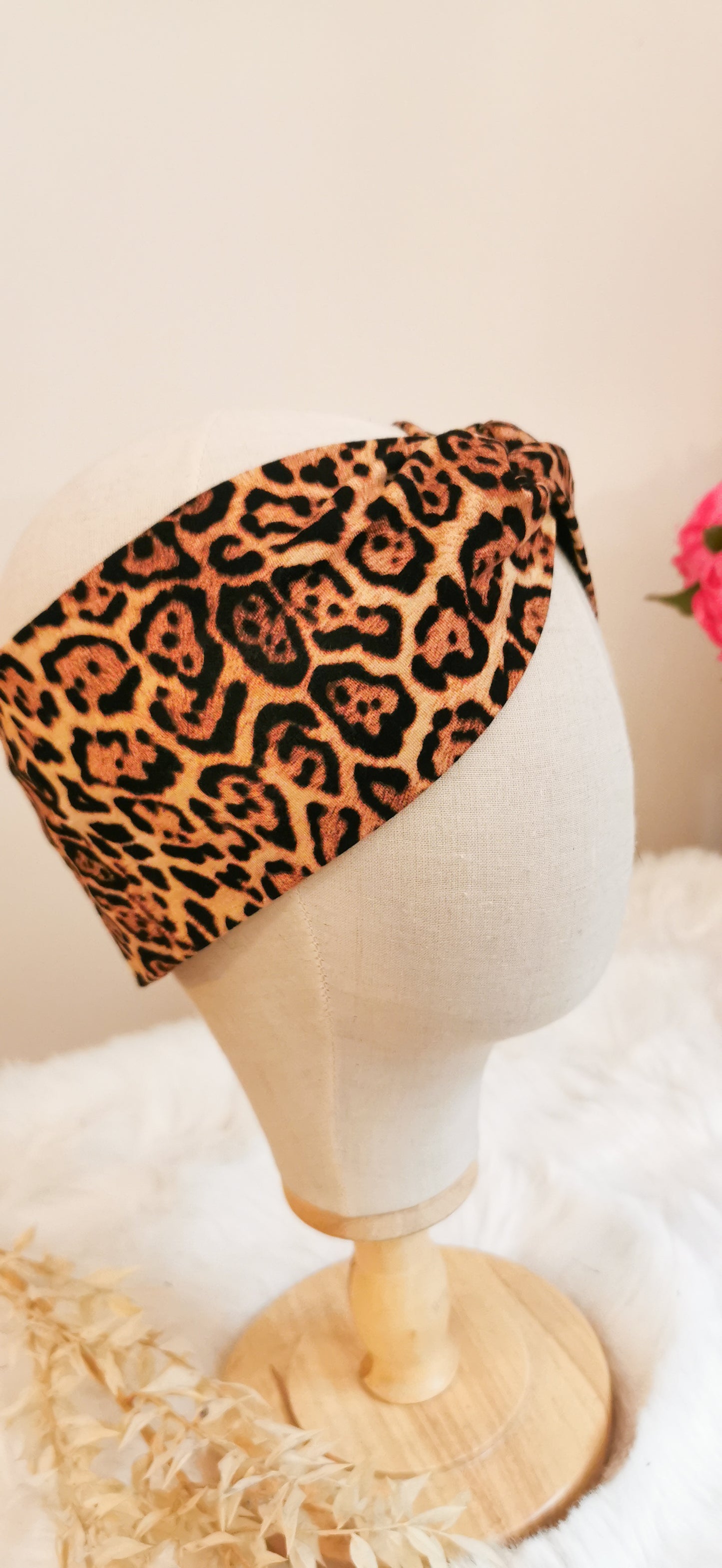 Wildes Rockabilly Turban Stirnband Leopard