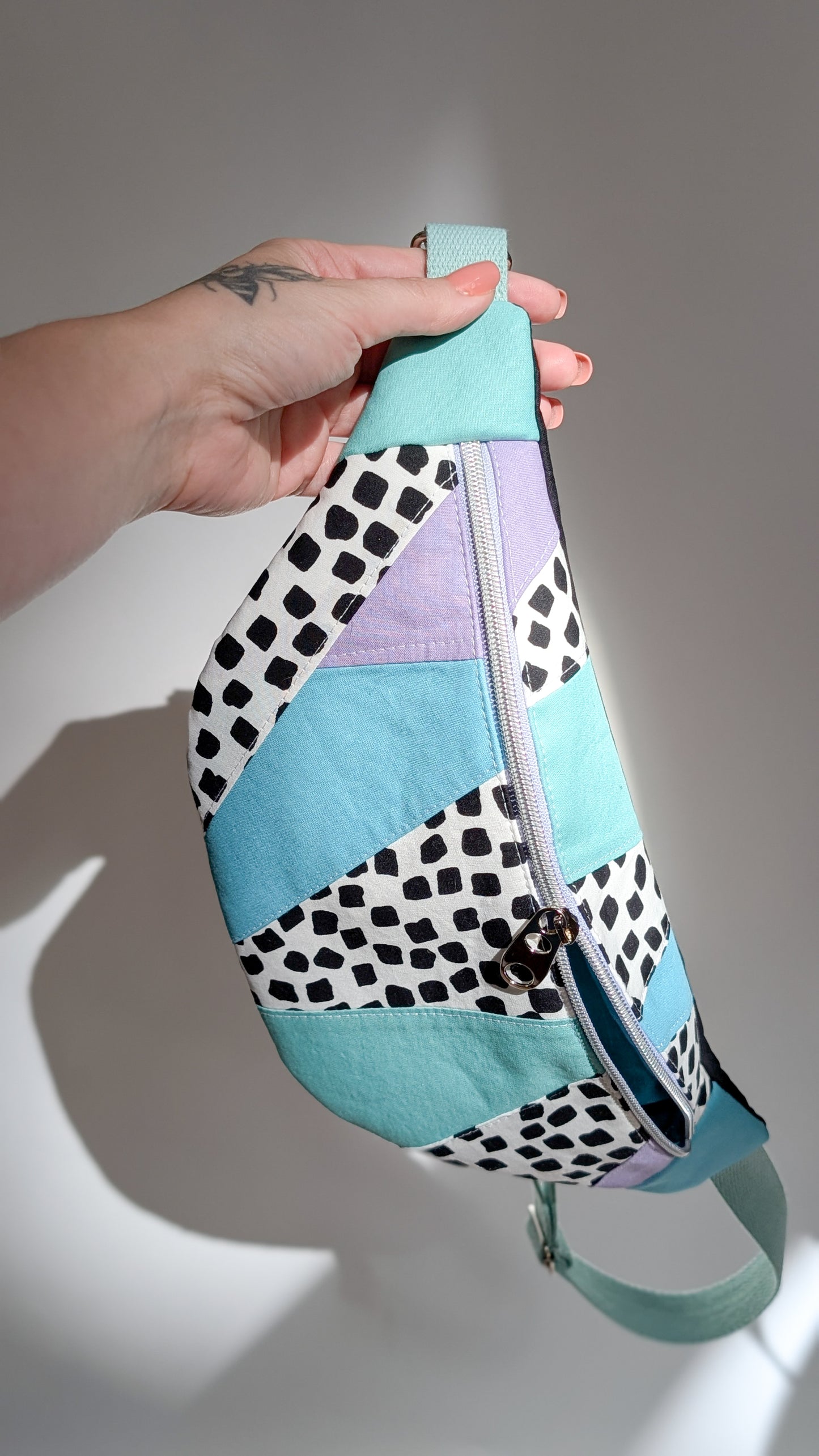 Zero Waste Patchwork - Bauchtasche Pastell Mint Einzelstück