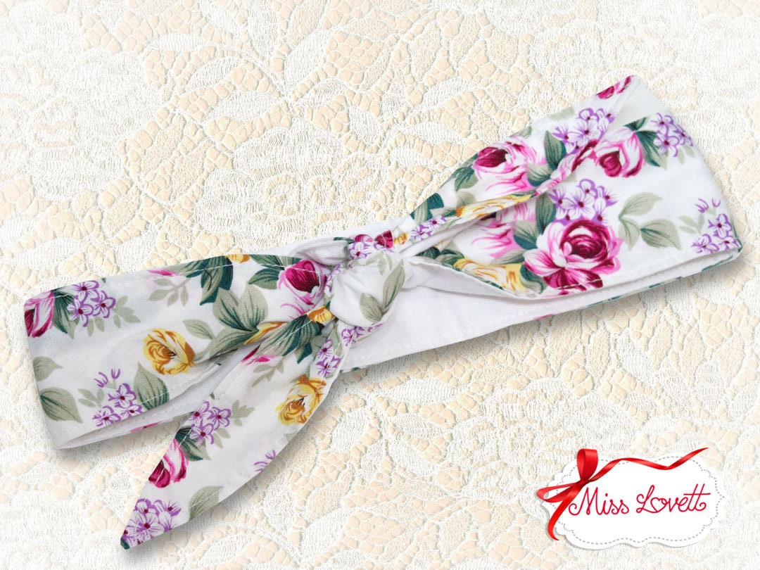 Reversible Rockabilly Headband 2-in-1 VINTAGE ROSES