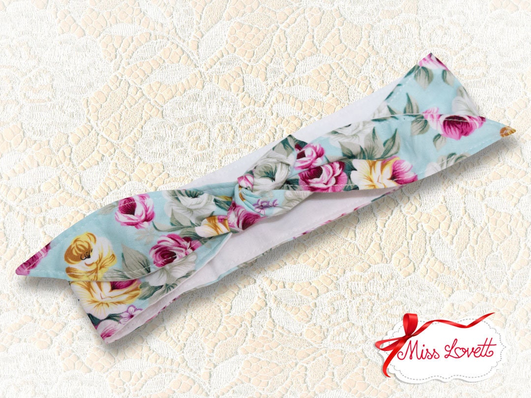 Reversible Rockabilly Headband 2-in-1 VINTAGE ROSES
