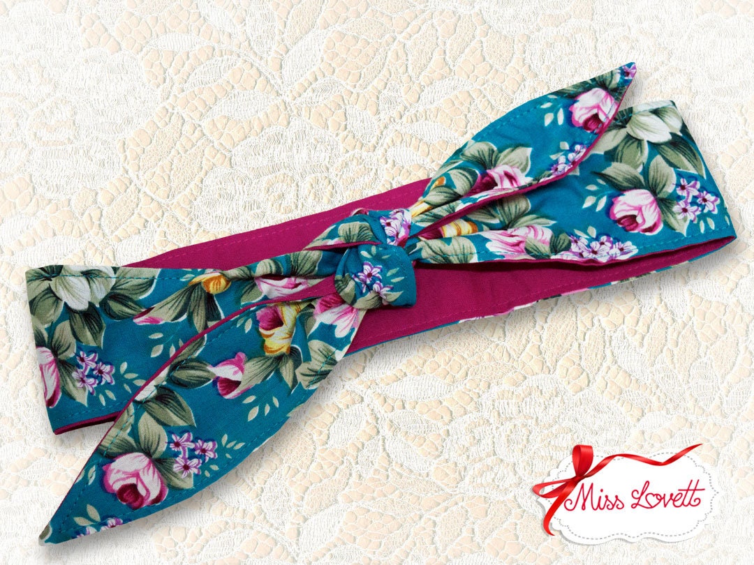 Reversible Rockabilly Headband 2-in-1 VINTAGE ROSES