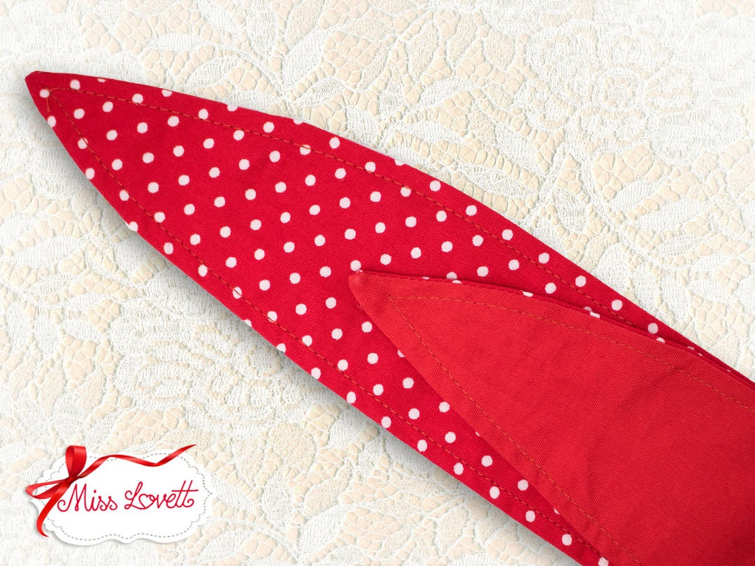 MAE Rockabilly Haarband zum Wenden ROT Polkadots Streifen Karo