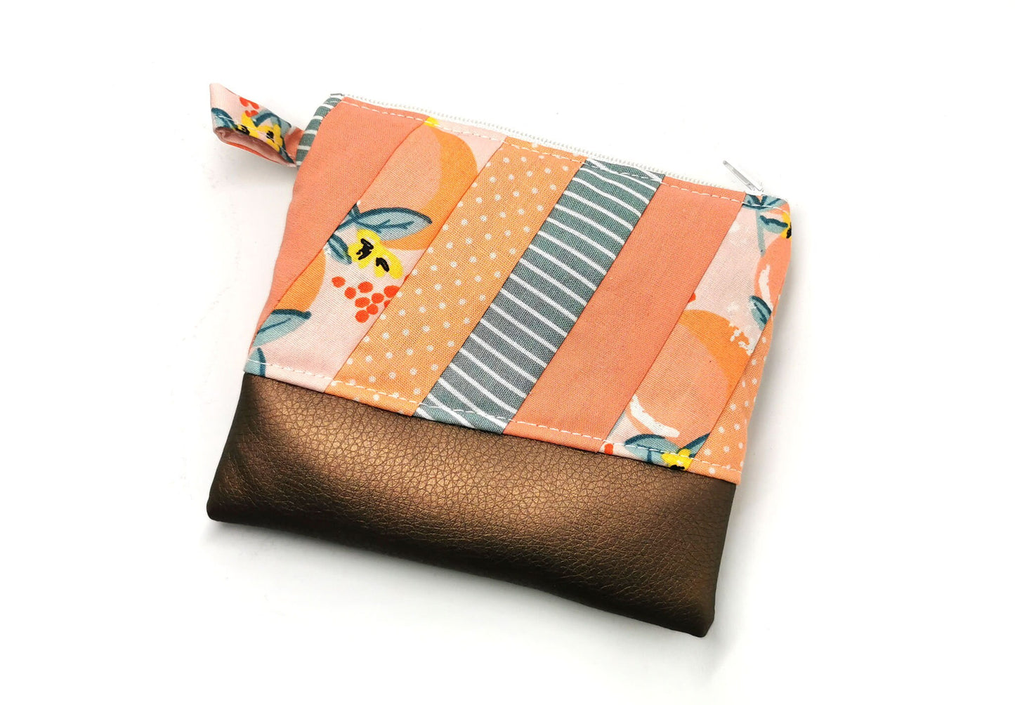 Patchwork Quilt Coin Purse TANGERINES
