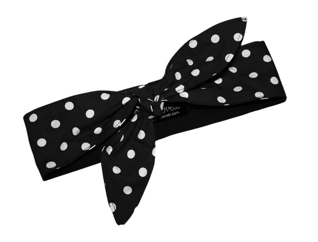 MAE_46 Wende Bandana Haarband Big Dots Schwarz