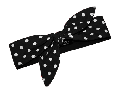 MAE_46 Wende Bandana Haarband Big Dots Schwarz