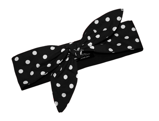 MAE_46 Wende Bandana Haarband Big Dots Schwarz