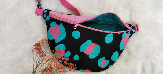 Große XL Tasche Cord Bauchtasche Funky Leopard