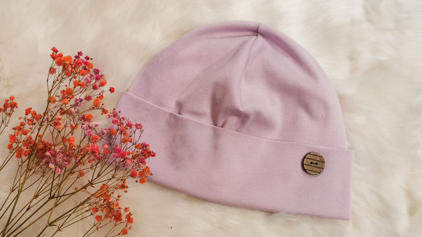 FRANZI Jersey Beanie Mütze mit Knopf in 8 Farben!