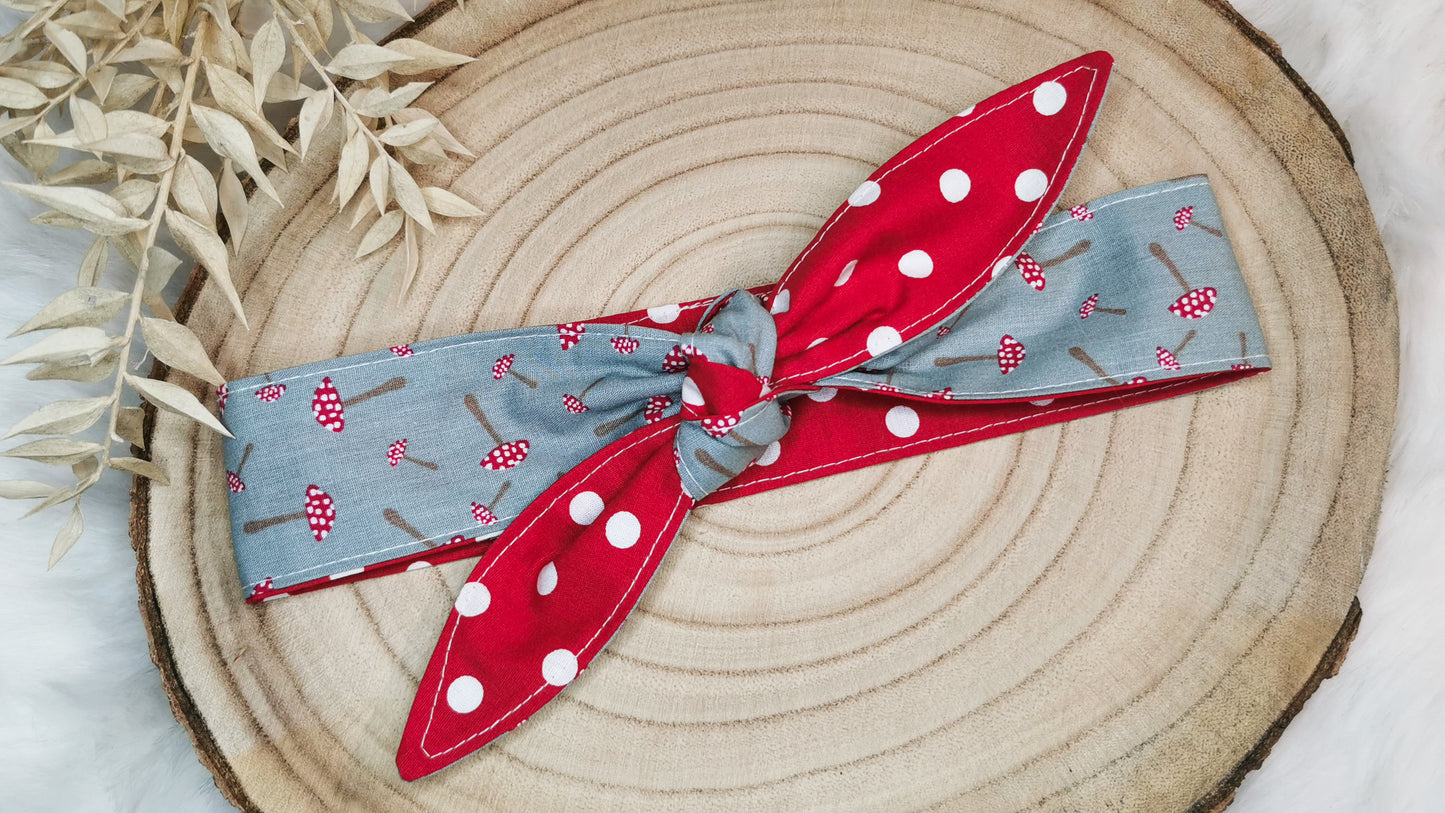 Bandana Haarband mit Fliegenpilzen & Polkadots