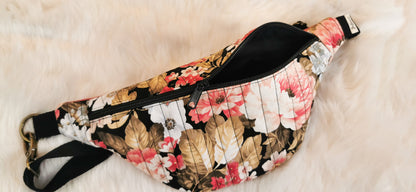 Quilt Hipbag Bauchtasche Cross Body Bag Rosé Blumen