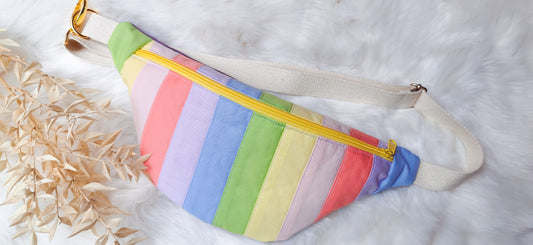 Bunte Hipbag Bauchtasche Cross Body Bag Patchwork Rainbow