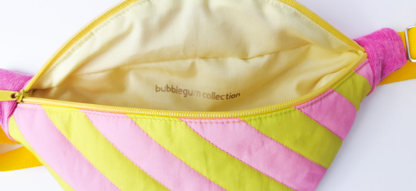 Bunte Bauchtasche Cross Body Bag Bubblegum Streifen - 3 Farben