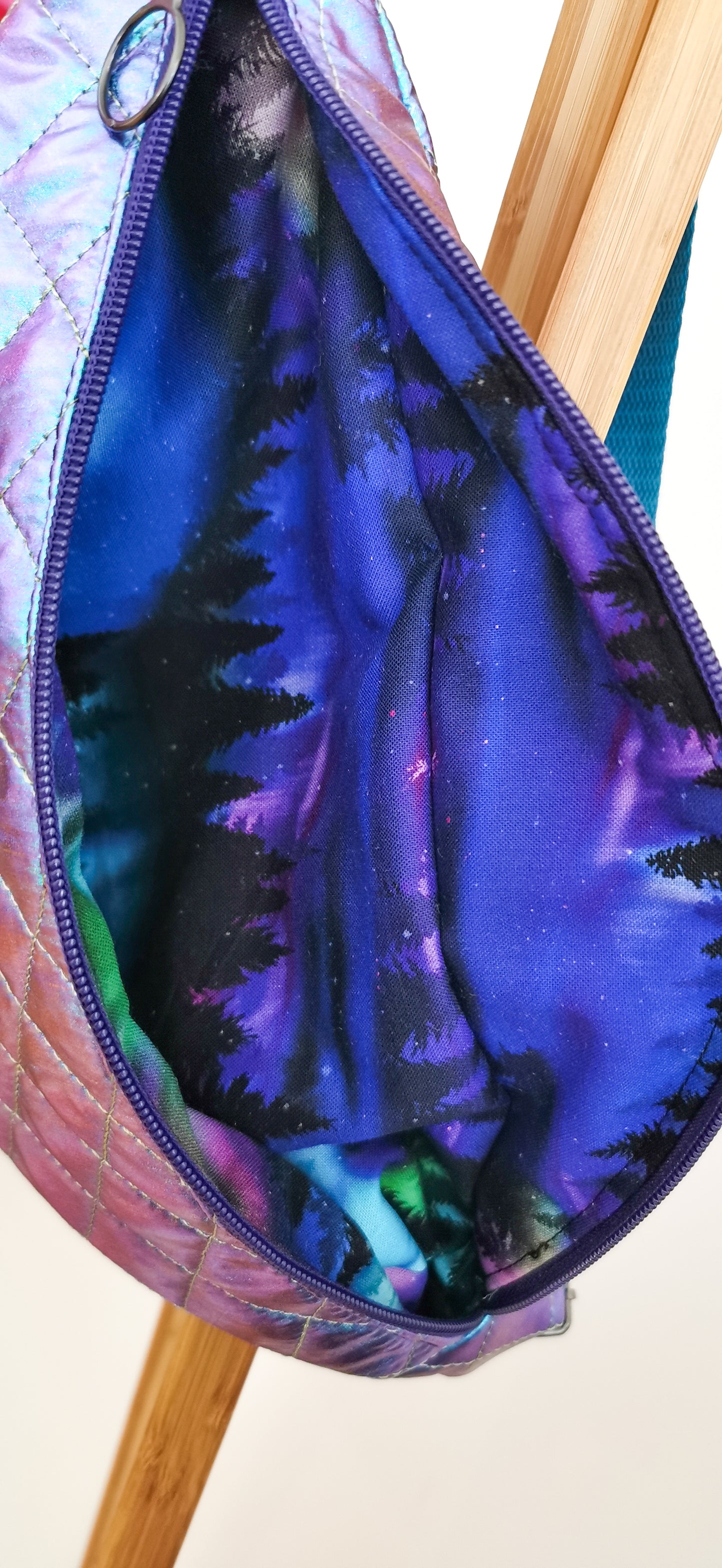 Holografische Aurora Borealis 80s Bauchtasche Hipbag Stepper LIMITIERT