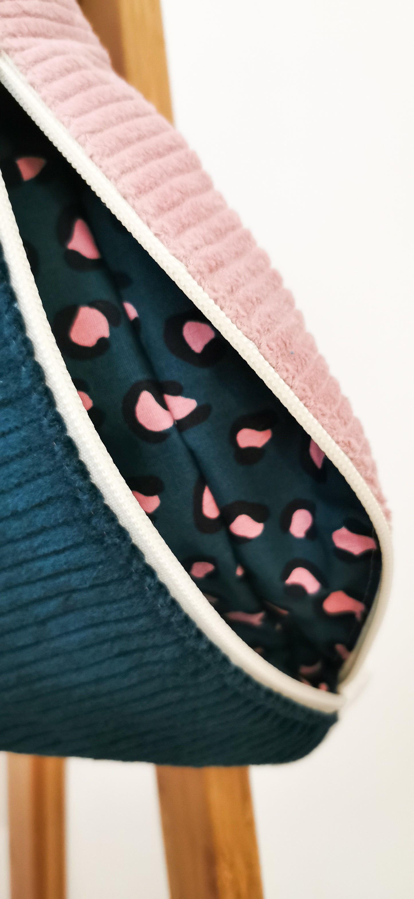 2 Größen: Cord Bauchtasche Hipbag Umhängetasche Petrol Rosa Leopard