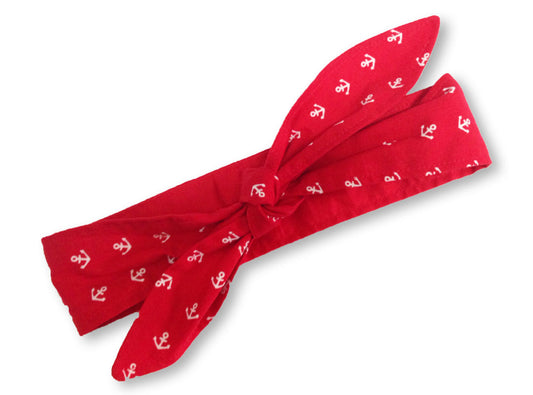 MAE_51b Wende Bandana Haarband Anker ROT