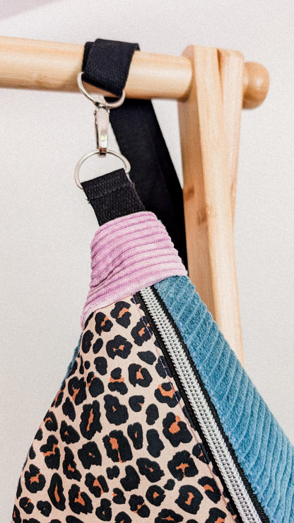 Pastell Colourblock Cord Bauchtasche Hipbag Umhängetasche LEO