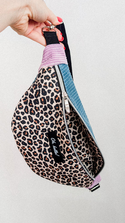 Pastell Colourblock Cord Bauchtasche Hipbag Umhängetasche LEO