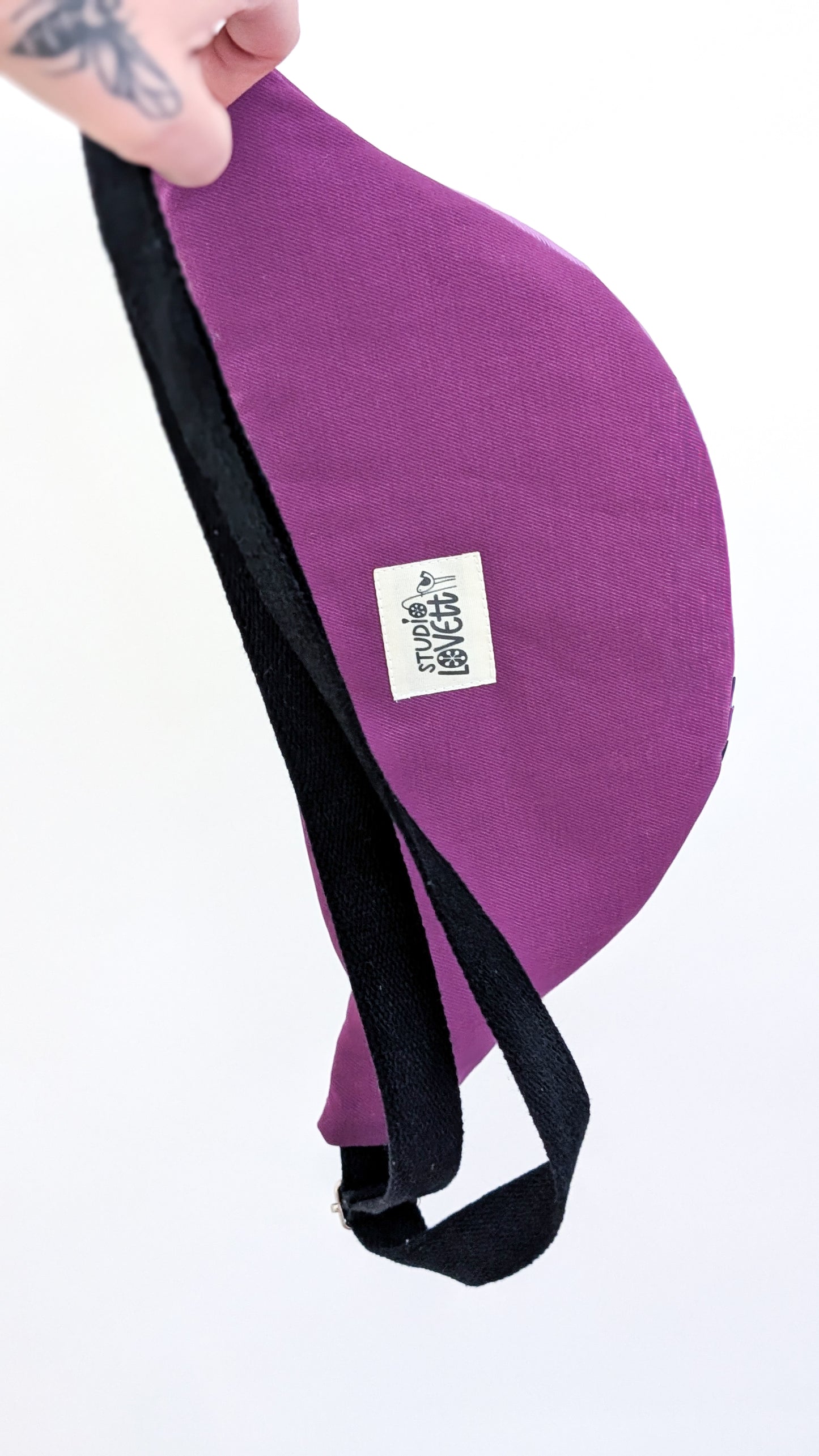 80s Hipbag Bauchtasche Cross Body Bag Tupfen Pastell Lavendel