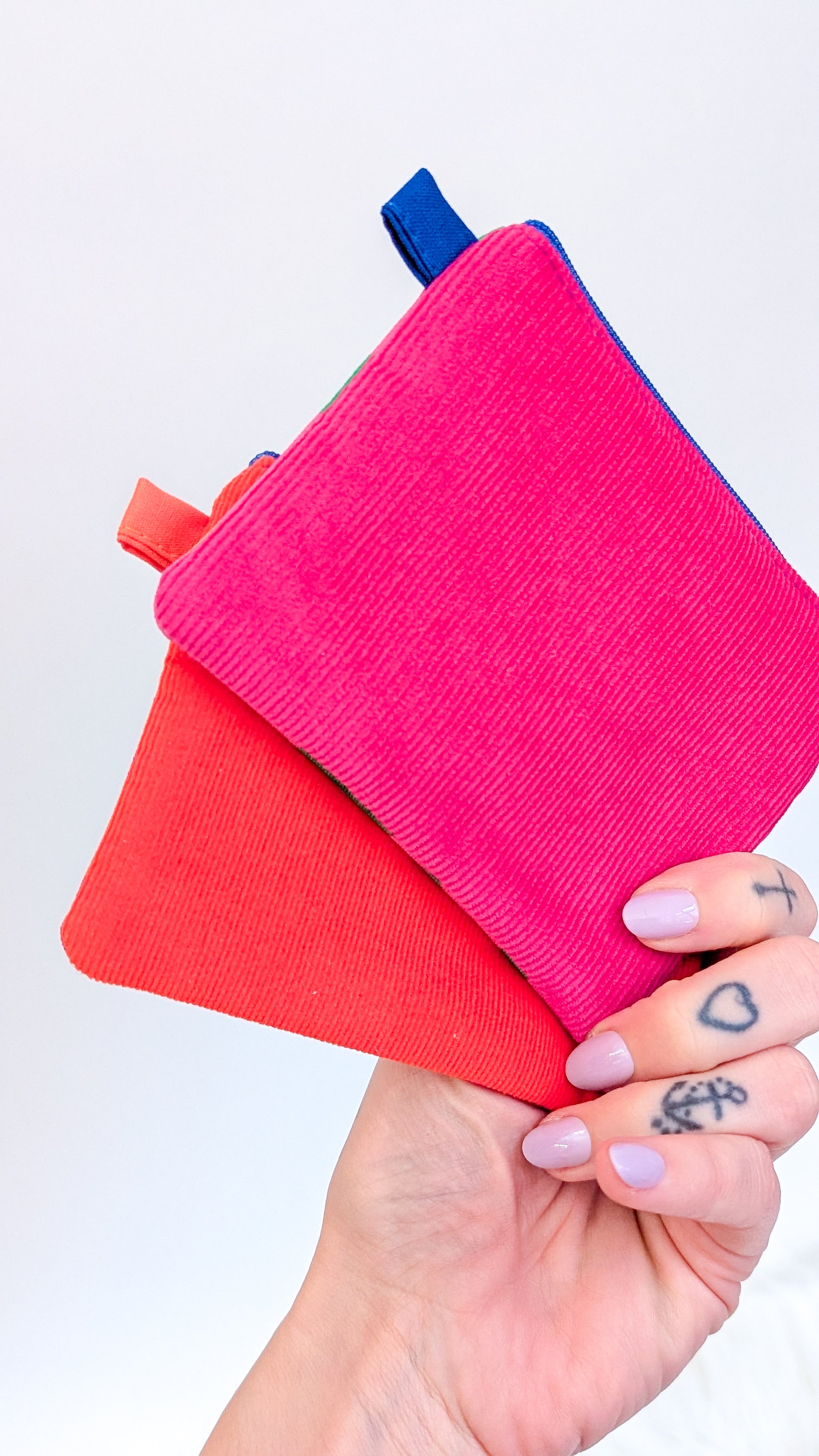 Bunte Colorblock Geldbörse Geldbeutel KNALLIGES LEO Rückseite Cord