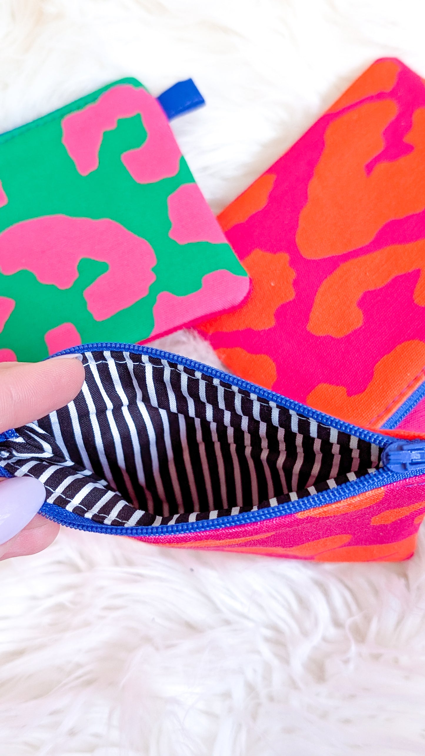 Bunte Colorblock Geldbörse Geldbeutel KNALLIGES LEO Innenfutter