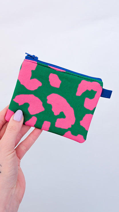 Bunte Colorblock Geldbörse Geldbeutel KNALLIGES LEO Grün/Pink