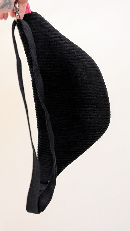 Zero Waste Bauchtasche Einzelstück Cord Gelb/Pink Leo