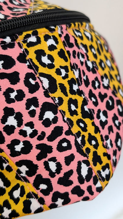 Zero Waste Bauchtasche Einzelstück Cord Gelb/Pink Leo