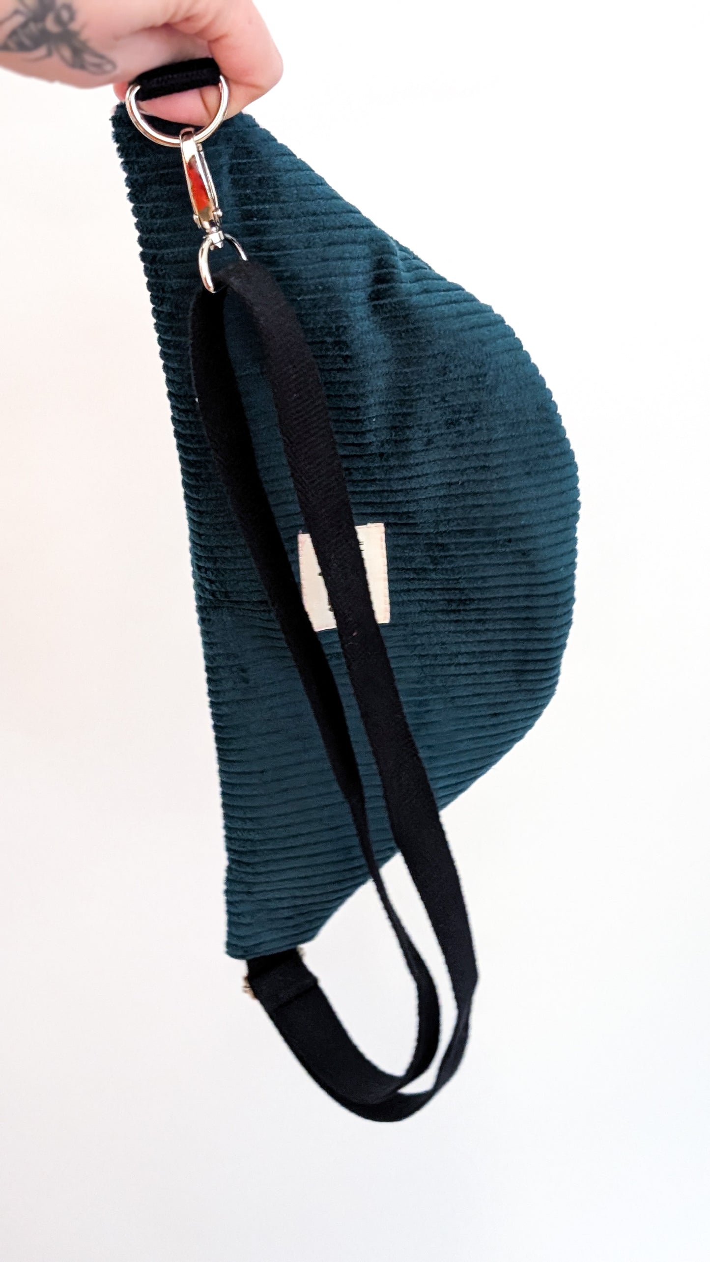 Zero Waste Bauchtasche Einzelstück Cord Rose/Petrol Leo