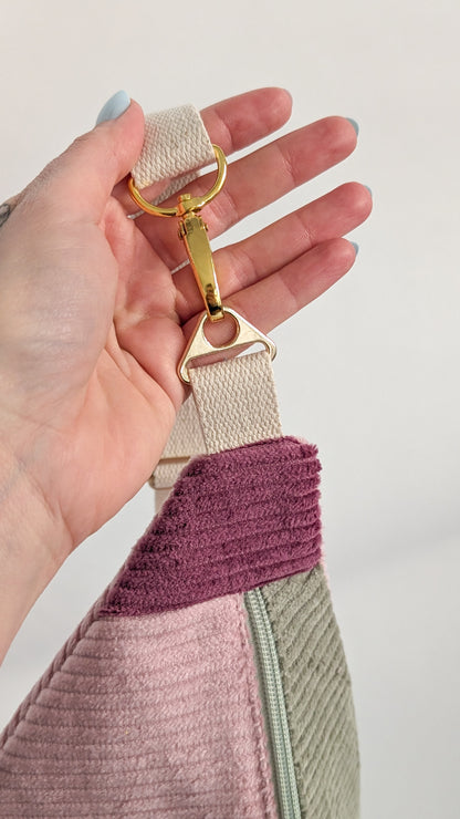 Pastell Cord Bauchtasche Hipbag Umhängetasche BIENEN Beere