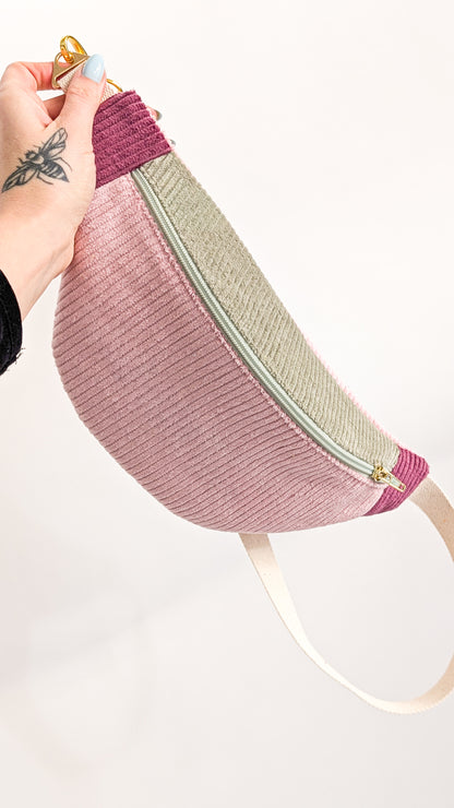 Pastell Cord Bauchtasche Hipbag Umhängetasche BIENEN Beere