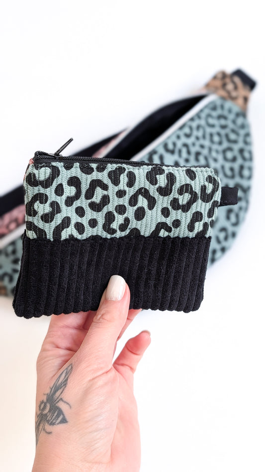 Bunte Colorblock Geldbörse Geldbeutel Cord Pastell LEO