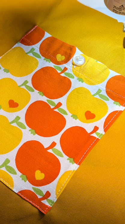 Einkaufstasche Bunte Tote Bag aus Vintage Bettwäsche – Apfelmotiv 70s