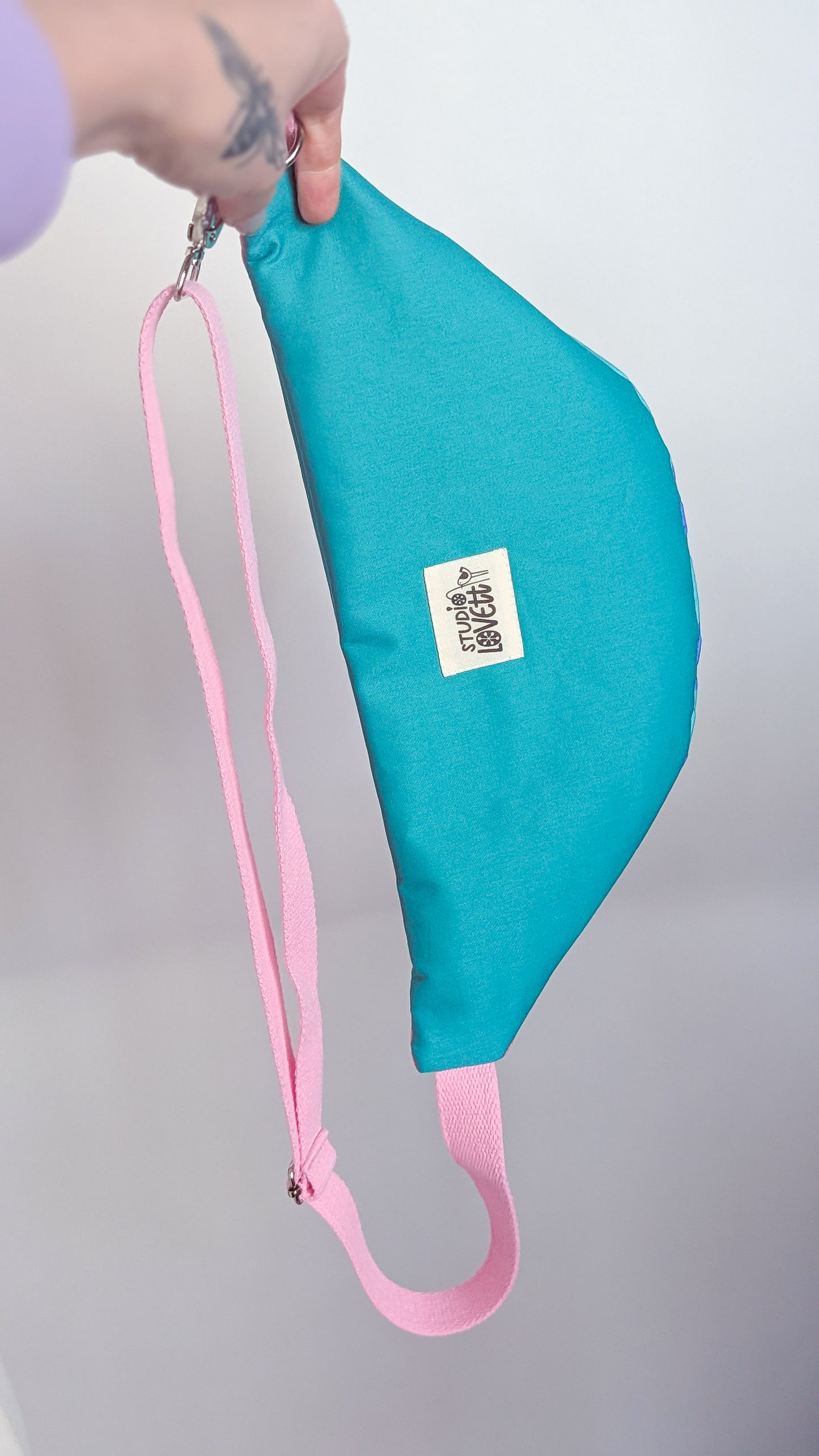 Bunte Bauchtasche Candy Bag Bubblegum Streifen Grün/Blau/Rosa