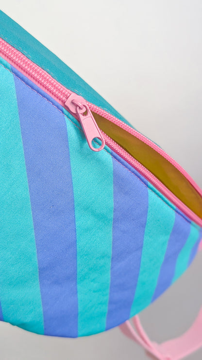 Bunte Bauchtasche Candy Bag Bubblegum Streifen Grün/Blau/Rosa