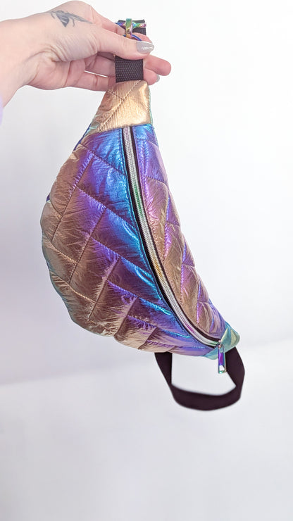 Holografische Rainbow 80s Bauchtasche Hipbag Stepper #3