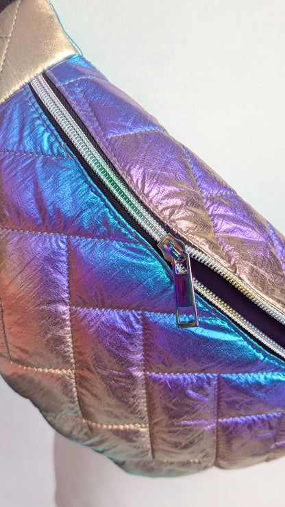 Holografische Rainbow 80s Bauchtasche Hipbag Stepper #3