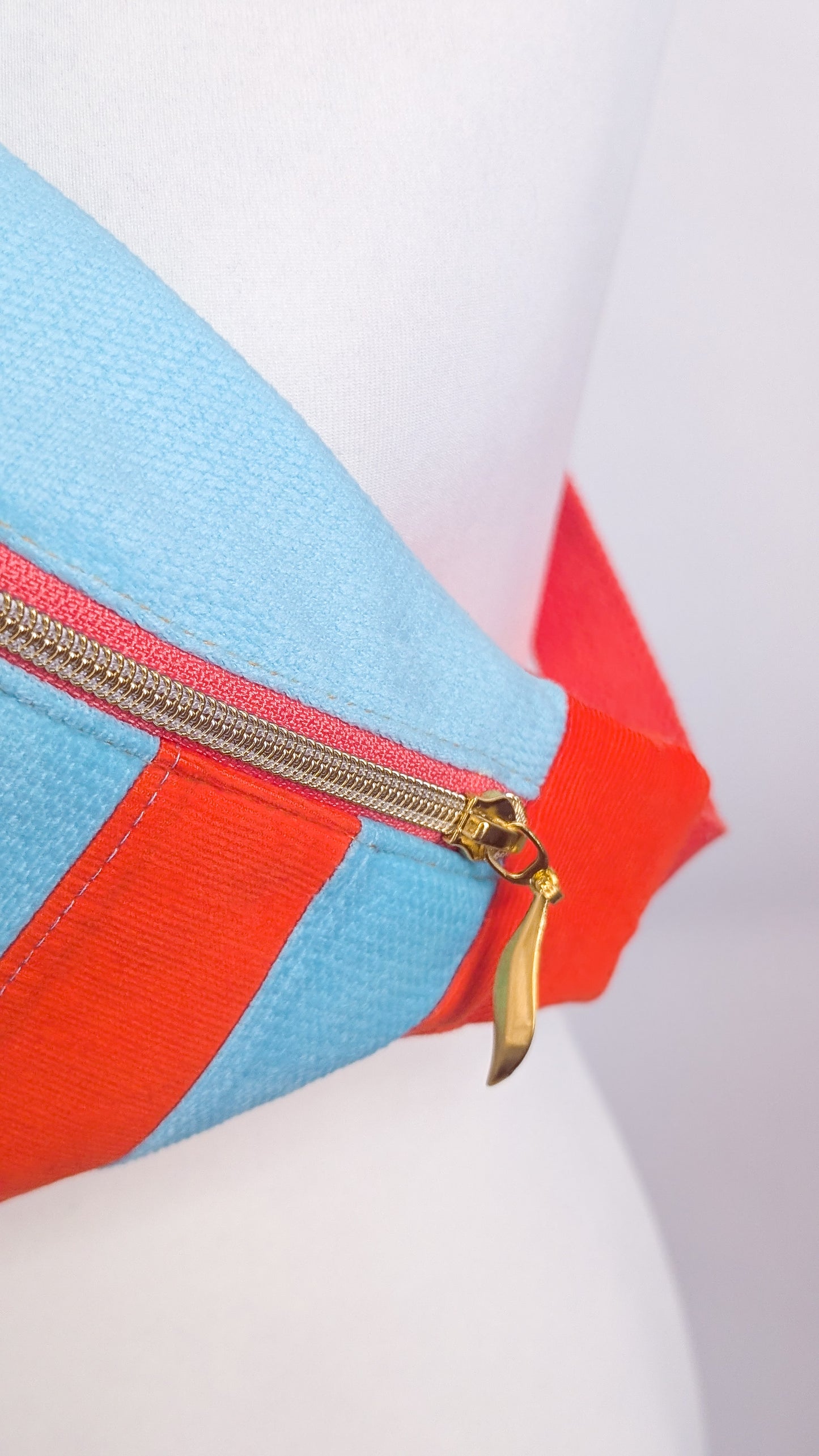 Cord Bauchtasche Patchwork Streifen Orange/Mint LIMITIERT