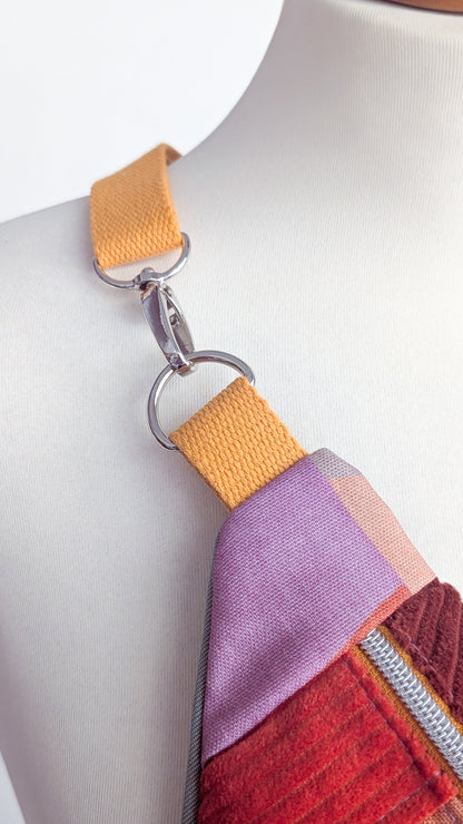 Zero Waste Bauchtasche Colorblocking Grafische Muster Cord EINZELSTÜCK