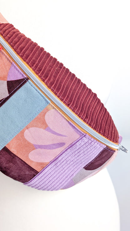 Zero Waste Bauchtasche Colorblocking Grafische Muster Cord EINZELSTÜCK